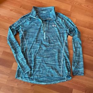 Under Armour 3/4 Zip Multi-Turquoise Stripe